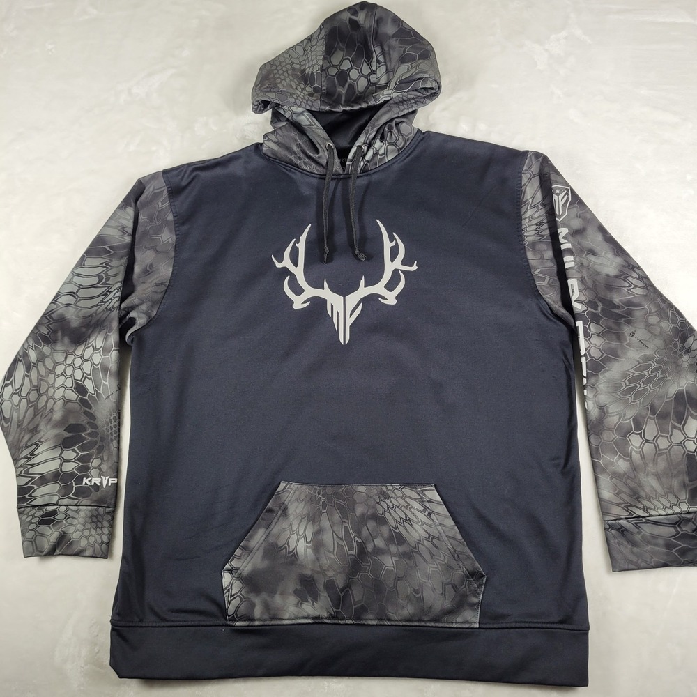 Kryptek Hoodie Men's 3XL Black‎ Gray Pullover Tactical Outdoors Casual Comfort